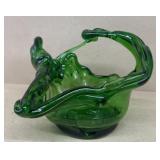 Art glass, green large dish