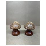 Hull  pottery, mushroom salt, and pepper shakers