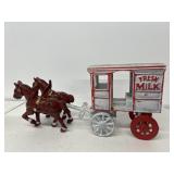 Cast iron horse, drawn, milk wagon