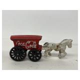 Cast-iron horse, drawn, Coca-Cola wagon