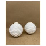Hobnail Milk, glass, lightning rod balls
