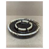 Brown stoneware ashtray