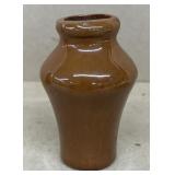 Brown stoneware, glazed vase