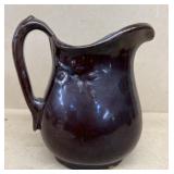 Brown stoneware water, pitcher