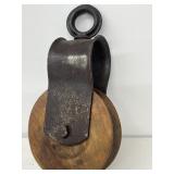 Wooden barn pulley