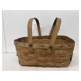 Two color wicker basket