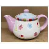 Purple  and white teapot