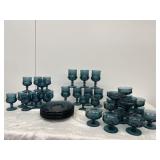 Blue pattern, glass dishes