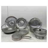 Hammered aluminum trays, serving platters