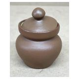 Pigeon Forge pottery miniature pot with lid
