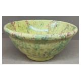 Sponge Decorated Yellow ware Bowl