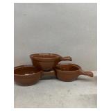 Brown stoneware soup bowls