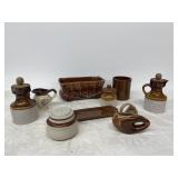 Brown, stoneware, dishes, and other
