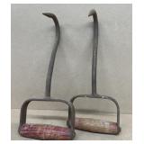 (2) Hay Hooks w/ Red Handles