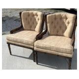Pair of beige cushion chairs