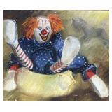 Clown Painting, M. Hupalo artist, oil on canvas