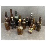Brown collectible bottles