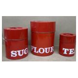 Red TIN canister set