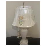 Lucite lamp , hand painted shade