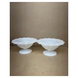 (2) open lace compotes