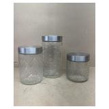(3) glass canister jars