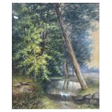 Alden Mote painting of trees and stream