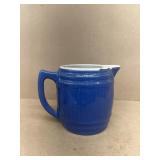 Blue stoneware pitcher
