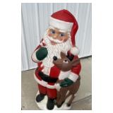 blowmold Santa Claus with reindeer
