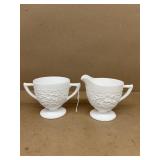 Indiana glass, orange Blossom cream and sugar