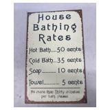 House bathing metal sign?