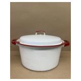 Enamel wear red white pan