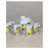 GAY. FAD hand-painted pitcher and glasses.