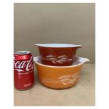 Pyrex wheat pattern bowls