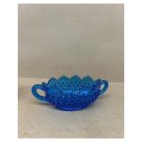 Fenton hobnail dish, double handle