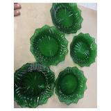 Green frosted plates