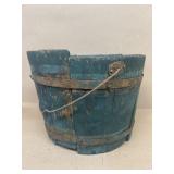 Green painted bucket
