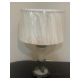 Slag, glass, antique table lamp