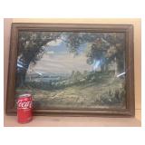 Early frame print of man with sheep