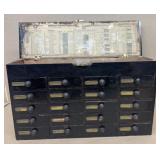 Pocket watch repair cabinet, green brothers