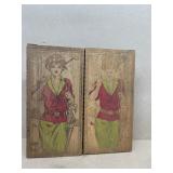Hand-painted woman golfer wooden box