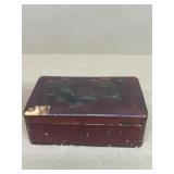 Wooden trinket box with butterflies