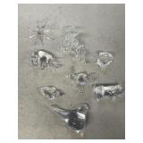 Miniature glass, pig, monkey, rhino elephant,