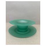 Uranium glass bowl and plate