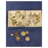 Cufflinks and gold filled charms