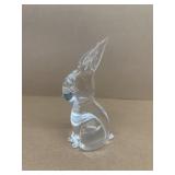 Glass rabbit paperweight