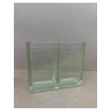 Green uranium glass double vase