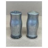 Pewter and glass salt and pepper shakers