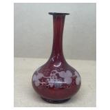 Cranberry glass bud vase