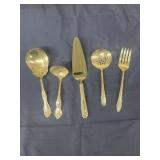 Silver, plated, spoons, fork cake, knife