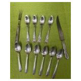 Miscellaneous spoons and knife and fork